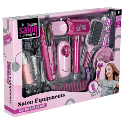 Kirpyklų rinkinys vaikams plaukų džiovintuvas plaukų tiesintuvas šviesos garsas 15 vnt.