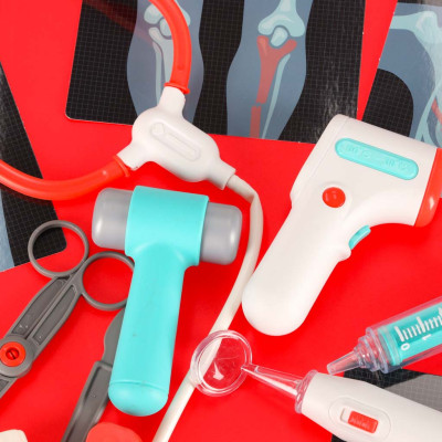 Didelis gydytojo rinkinys medicininė stotis mažas gydytojas ekg rentgeno šviesa garsas