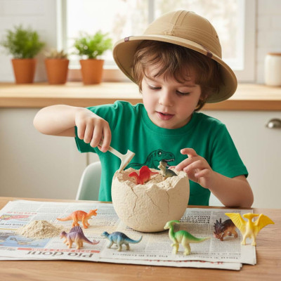 Dinozaurai kasinėjimai XL dinozauro kiaušinis 12 figūrų archeologinis rinkinys