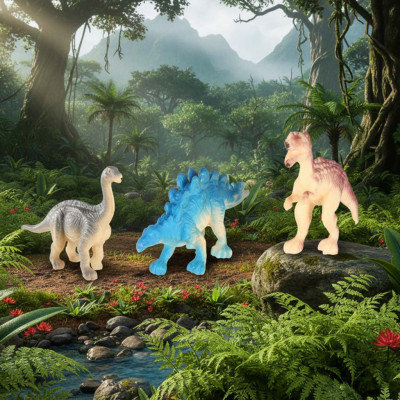 Archeologinis Dinozauro kasinėjimo kiaušinis rinkinys XL 12 figūrų - 11
