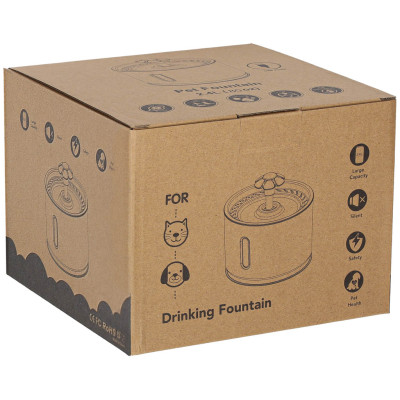 Gertuvė šuniui ir katei automatinė USB LED gertuvė 2,4 l valymo filtras