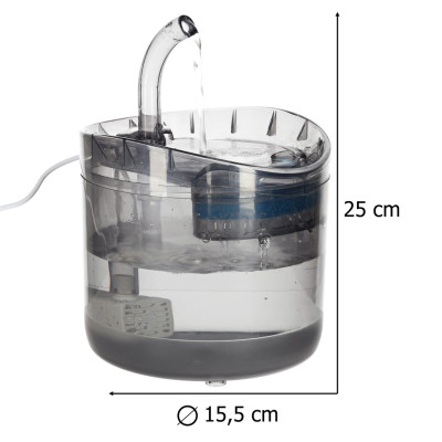 Gertuvė šunims ir katėms automatinė USB gertuvė 1,8 l valymo filtras