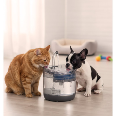Gertuvė šunims ir katėms automatinė USB gertuvė 1,8 l valymo filtras