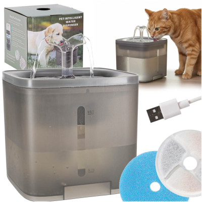 Automatinis vandens fontanas šuniui, katei, augintiniui 2l su valymo filtru