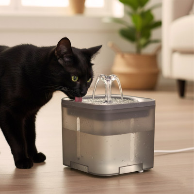 Geriamasis fontanas šuniui, katei, augintiniui, automatinis USB gertuvė 2l valymo filtras
