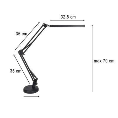 LED stalinis šviestuvas USB pasukama rankena 2 tvirtinimo būdai