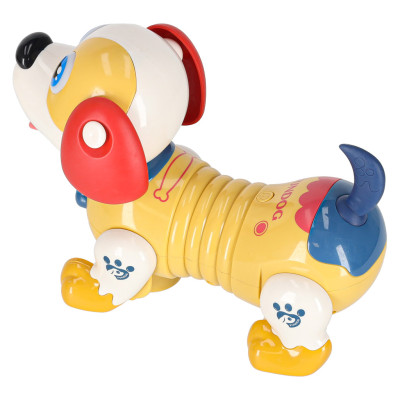 Interaktyvus šuo su kaulu robotas reaguoja į prisilietimą