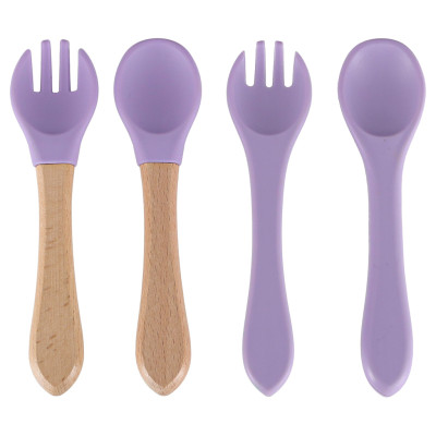 Vaikiškų silikoninių įrankių rinkinys, 8 vnt., violetinės spalvos