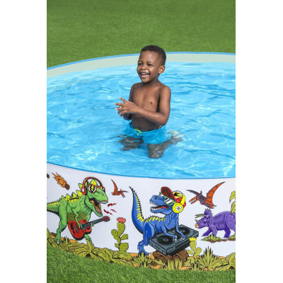 Dinozaurų praplėtimo baseinas vaikams 3+ BESTWAY 244x46cm Vinilas + PVC