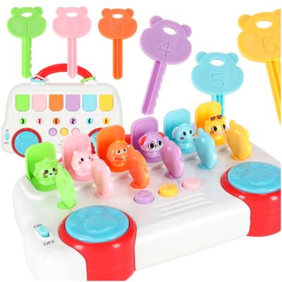 Mokomasis autobusas, žaidžiantis iššokančius gyvūnų raktus