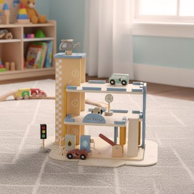 Medinis garažas Automobilių stovėjimo aikštelė Dviejų aukštų degalinė