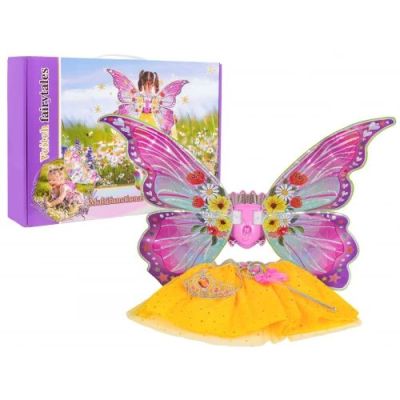 Drugelio sparnų rinkinys + geltona suknelė