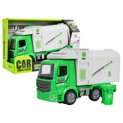 Šiukšliavežė su šviesomis ir garsais Žalia