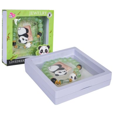 Žalia pandos apyrankė papuošalų rinkinys