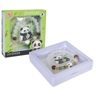 Panda balta apyrankė papuošalų rinkinys