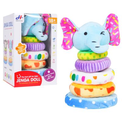 Minkšta piramidė drambliukas