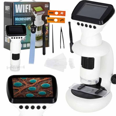 Skaitmeninis elektroninis mikroskopas wifi USB LCD ekranas 200x 1000x +priedai