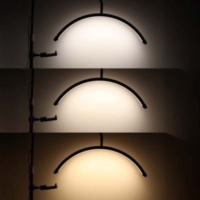 Blakstienų priauginimo lempa LED 36W reguliuojama kosmetikos be šešėlių lanko juoda - 12