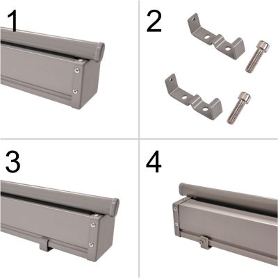 Šoninės terasos markizės LUARO ištraukiamas ekranas 180 x 400 cm pilkos spalvos