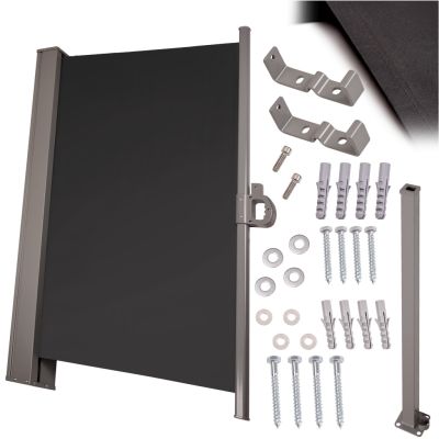 Šoninės terasos markizės LUARO ištraukiamas ekranas 180 x 400 cm pilkos spalvos