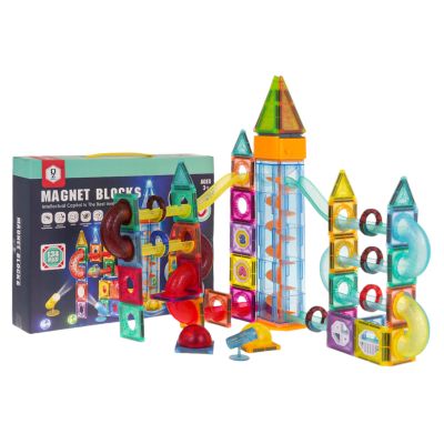 Magnetiniai blokeliai su šviesa 134vnt.