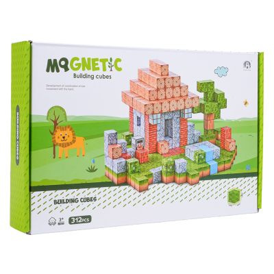 Magnetinių kubelių, kaladėlių rinkinys, 312 vnt.