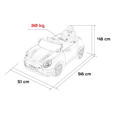 Vaikiškas Elektromobilis Mini Cooper, Juodas
