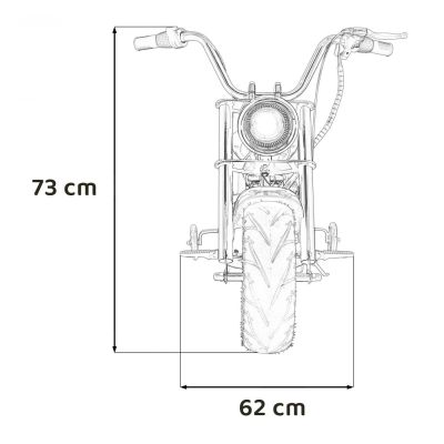 Vaikiškas Elektrinis Motociklas Chopper Warrior, Žalias
