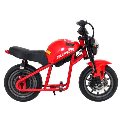 Vaikiškas elektrinis motociklas SUPERMOTO, Raudonas