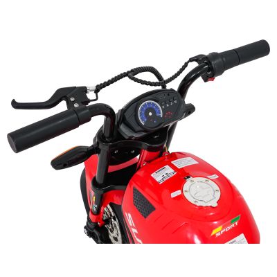 Vaikiškas elektrinis motociklas SUPERMOTO, Raudonas