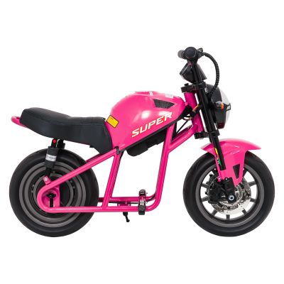 Vaikiškas elektrinis motociklas SUPERMOTO, Rožinis