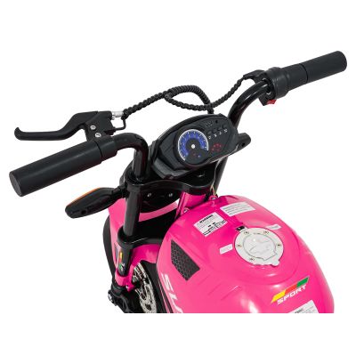 Vaikiškas elektrinis motociklas SUPERMOTO, Rožinis