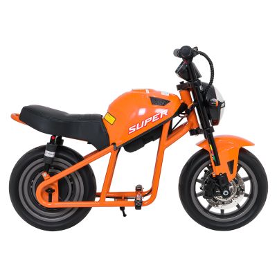 Vaikiškas elektrinis motociklas SUPERMOTO, Oranžinis