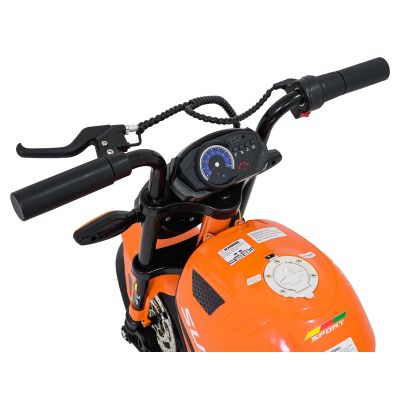 Vaikiškas elektrinis motociklas SUPERMOTO, Oranžinis