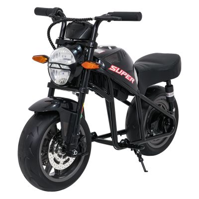 Vaikiškas elektrinis motociklas SUPERMOTO, Juodas