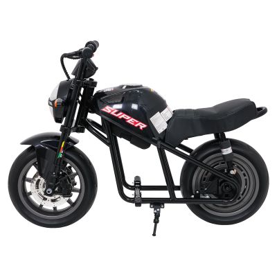 Vaikiškas elektrinis motociklas SUPERMOTO, Juodas