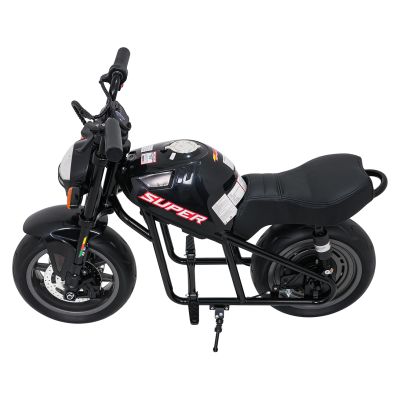 Vaikiškas elektrinis motociklas SUPERMOTO, Juodas