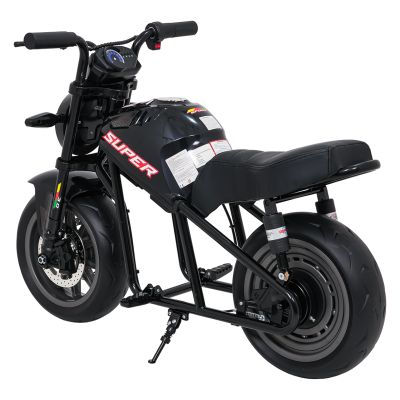 Vaikiškas elektrinis motociklas SUPERMOTO, Juodas
