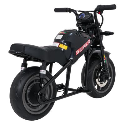 Vaikiškas elektrinis motociklas SUPERMOTO, Juodas
