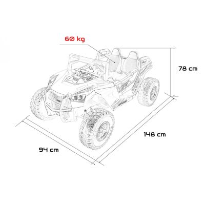 Elektrinis vaikiškas bagis RTR Monster Speed 4x4, Juodas