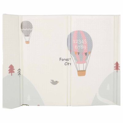 Švietimo putplasčio kilimėlis dvipusis sulankstomas 150x200cm balionai gatvė