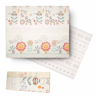 Edukacinis dvipusis sulankstomas putplasčio kilimėlis 180x200cm gyvūnų modelis