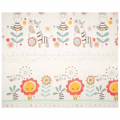 Edukacinis dvipusis sulankstomas putplasčio kilimėlis 180x200cm gyvūnų modelis