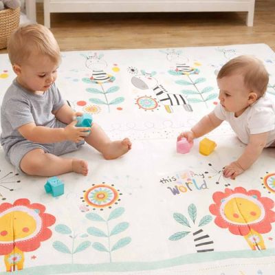 Edukacinis dvipusis sulankstomas putplasčio kilimėlis 180x200cm gyvūnų modelis