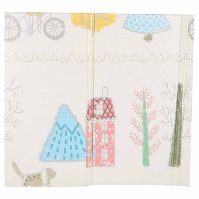 Edukacinis dvipusis sulankstomas putplasčio kilimėlis 150x200 cm meškiukas medis