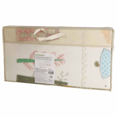 Edukacinis dvipusis sulankstomas putplasčio kilimėlis 150x200 cm meškiukas medis