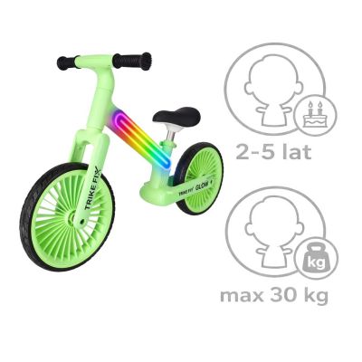Trike Fix Glow LED balansinis dviratis neoninės žalios spalvos