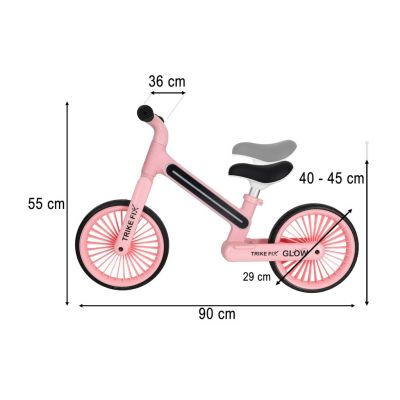 Trike Fix Glow LED balansinis dviratis rožinės spalvos