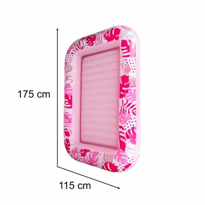 Pripučiamas plaukimo čiužinys, gultas su pagalvėle 175 cm rožinės spalvos