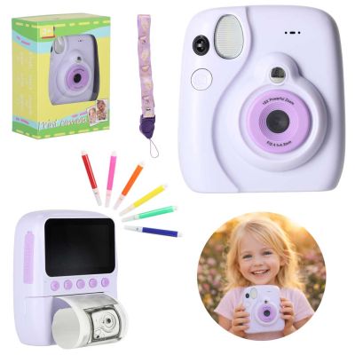 Skaitmeninis momentinis fotoaparatas 16x su žymekliais violetinės spalvos